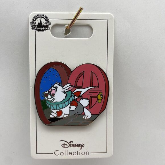 Disney Pin Alice in Wonderland White Rabbit Running Cottage Door Parks Trading - Picture 1 of 4